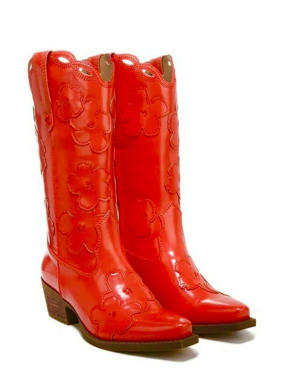 Circus by Sam Edelman Red Floral Lace-Up Western Boots